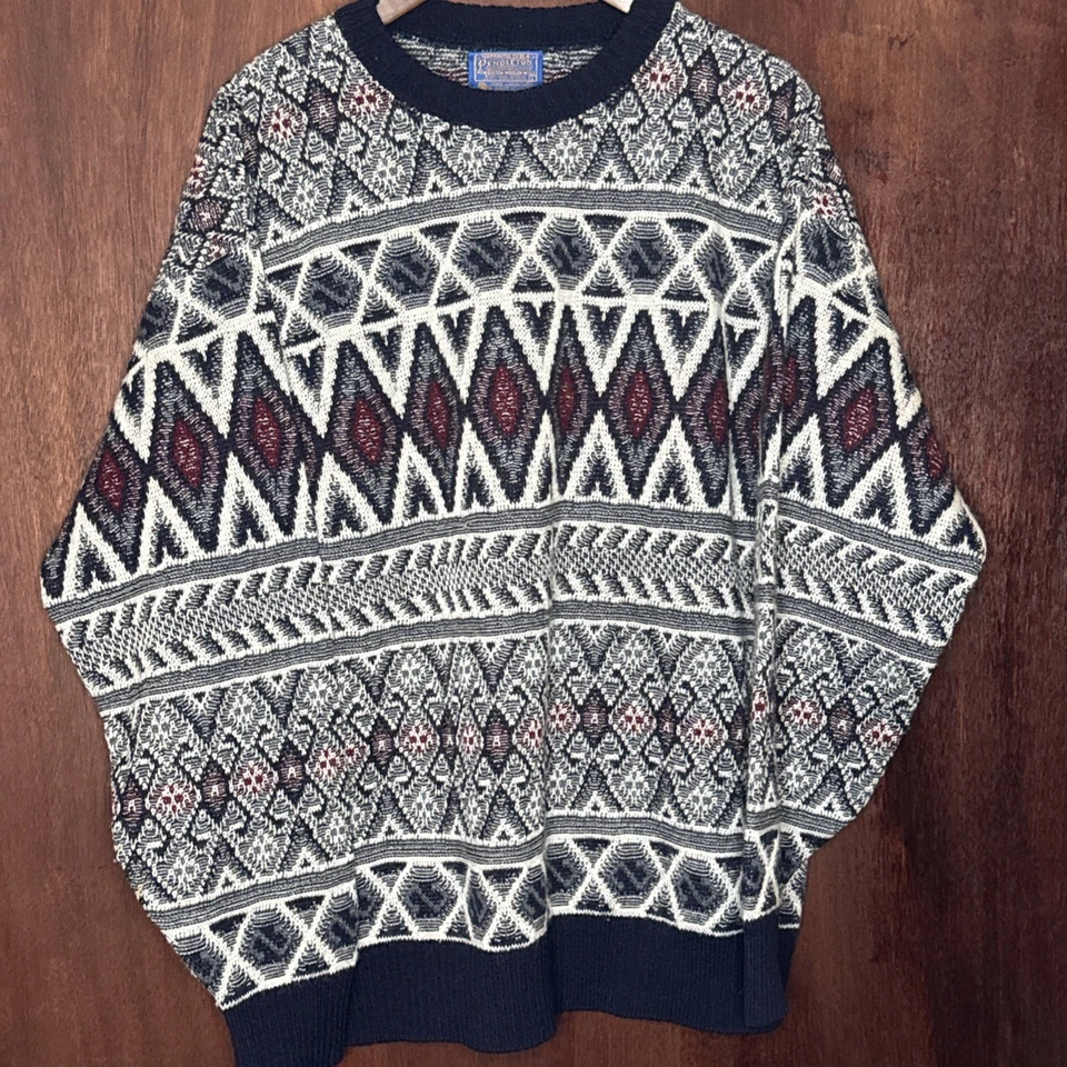 Vintage Wool Pendleton Sweater Men's Size Large USA Made Southwest Aztec Print - Image 1 of 4