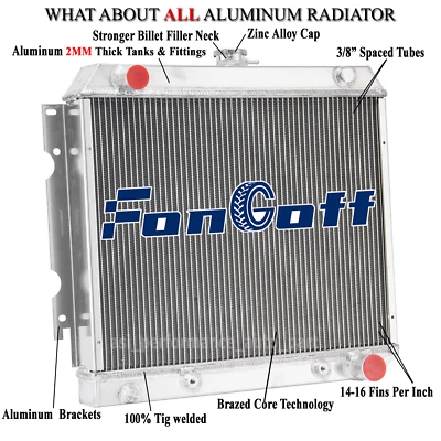 3 Row Aluminum Radiator For 1968-1972 Dodge Charger/ 1970-73 Plymouth Barracuda - Image 1 of 4