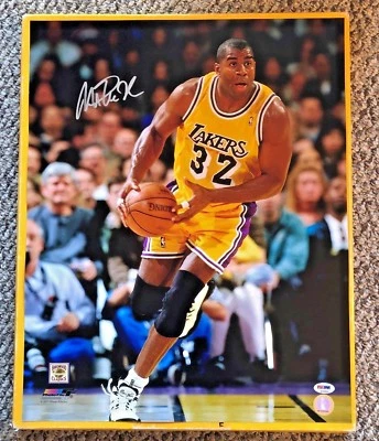 MAGIC JOHNSON SIGNED 16X20 LOS ANGELES LAKERS PHOTO PSA/DNA CERTIFIED - Image 1 of 2