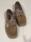 Sperry Top-Sider Boat Shoes Womens 7 M 2 Eye Brown/Pink Trim 9244328