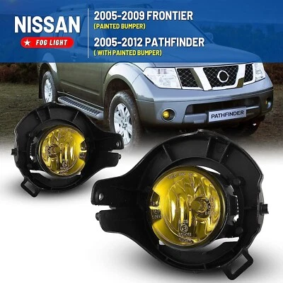 Fog Lights For 2005-2009 Nissan Frontier Driving Front Bumper Lamps Yellow Lens - Изображение 1 из 4