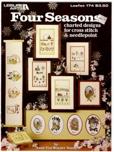 Four Seasons Cross Stitch Pattern Leisure Arts 1980 Vintage Seasonal Designs - Picture 1 of 1