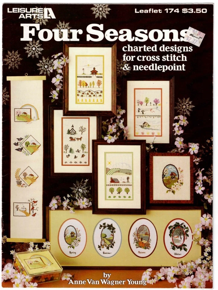 Four Seasons Cross Stitch Pattern Leisure Arts 1980 Vintage Seasonal Designs - Image 1 of 1