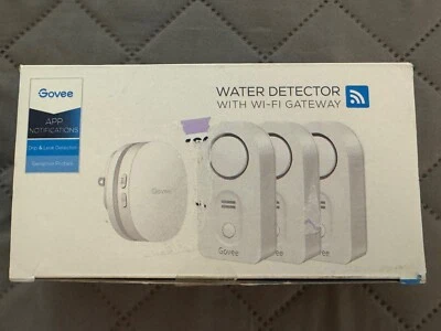 Govee Water Detector 3 Pack with RF Wi-Fi Gateway H5054 H5040 - Image 1 of 2