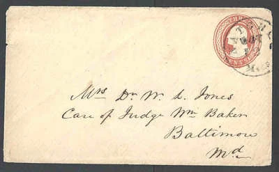 1853 U1 Used Entire 3c Red On White Nesbitt Seal On Flap Die 1 UPSS #2a See Info - Image 1 of 2