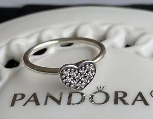 Auténtico Anillo Corazón Pandora Pavimentado Transparente #190890CZ - Imagen 1 de 5