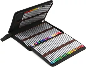 BTSKY® Portable Canvas Zippered Colored Pencil Case-Super Large Capacity 72 Slot - Picture 1 of 8