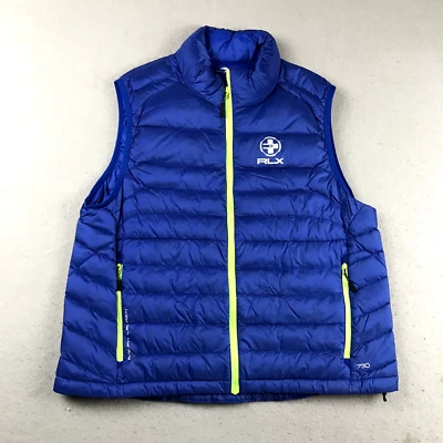 Ralph Lauren RLX Vest Womens Large Blue Full Zip Filled Down Feather Windbreaker - Image 1 of 4