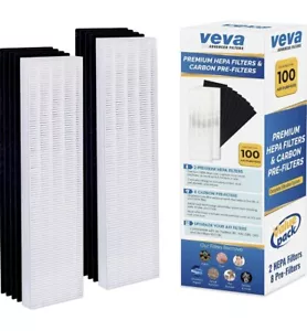 VEVA Premium 2 HEPA Filter with 8 Activated Carbon Pre Filters Compatible - Picture 1 of 7