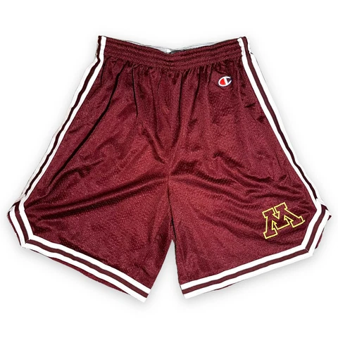 Champion Minnesota Golden Gophers Spellout Gym Athletic Maroon Shorts Adult L Cover