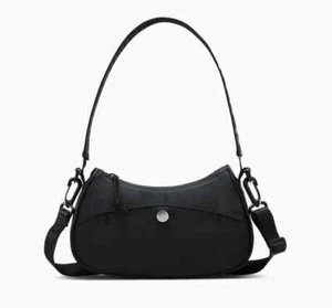 CONVERSE Women's Black Shoulder Bag Long Strap 2-way Carrying Option Zipper - Picture 1 of 5