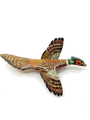 Vintage Hand Carved Wooden Pheasant Bird Brooch Pin - Image 1 of 3