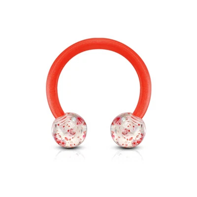 Par Super Brillo Acrílico Circular Flexible Barra Herradura Oreja Cartílago 16G Foto 1 de 4