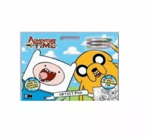 Adventure Time Artist Pad Includes 3 Crayons & Reusable Stickers - Picture 1 of 1