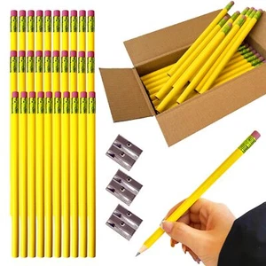30 Pcs Jumbo Pencils and 3 Pieces SharpenersWooden Big Pencil Fat Pencils wit... - Picture 1 of 7