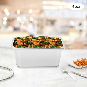 4x GN Beh?lter 1/3 GastroNorm Edelstahl Gastronomiebeh?lter mit Deckel 6" Tiefe - Bild 1 von 10