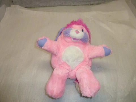 Vintage 1985 Pink Party POPPLES Plush Stuffed Animal Soft Toy 15” Purple Cheeks Cover