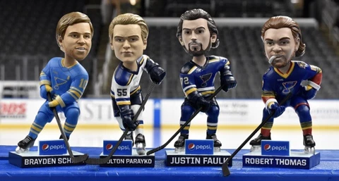 St. Louis Blues Mystery Bobblehead Faulk Parayko Schenn Thomas Cover