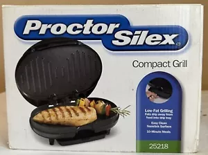 Proctor Silex Compact Indoor Electrical Grill Model 25218 Black NIB New - Picture 1 of 7