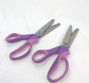 Galadim Pinking Shears 9” Long 4” Blades Zig Zag And Scallop - Picture 1 of 4