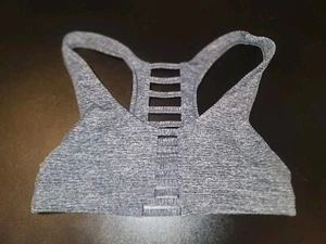 Pink By Victoria's Secret Logo Gray Strappy Racerback Ultimate Sports Bra MEDIUM - Picture 1 of 5
