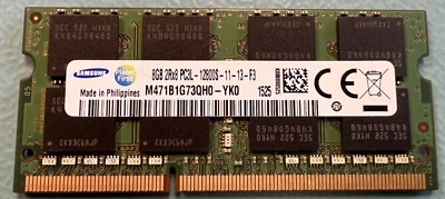 Samsung M471B1G73QH0-YK0 8GB 2RX8 PC3L-12800S-11-13-F3 DDR3-1600Mhz RAM - Image 1 of 2