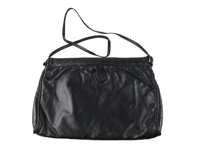 Anne Klein Calderon 手提包 黑色皮革手拿包 单肩包 磁扣  — 第 1/4 张图片