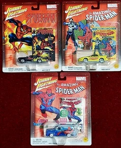 Johnny Lightning LOT OF 3 PMD Exclusive Ford Van Spiderman 129 Punisher Trans Am - Picture 1 of 4