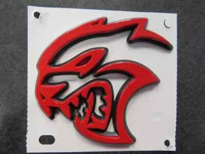 Genuine Mopar RED Hellcat Nameplate Left 68564529AA - Image 1 of 2