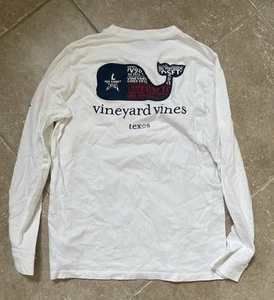 VINEYARD VINES White Long Sleeve Tee - Texas Whale - Boy’s Size: L (16) - Picture 1 of 4