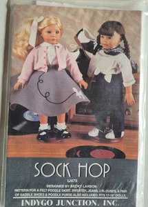 INDYGO JUNCTION PATTERN IJ475 SOCK HOP 17-19" DOLL CLOTHES PARTIALLY CUT - Picture 1 of 2