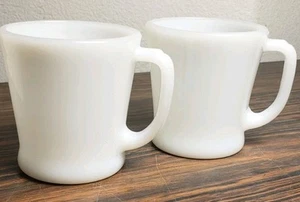 2er Set Vintage Fire King Milchglas D Henkel Kaffeetassen Tassen - Bild 1 von 4