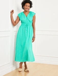 V-Neck Midi Dress at Talbots, NWT $159, color  VILLA BLUE - Picture 1 of 4