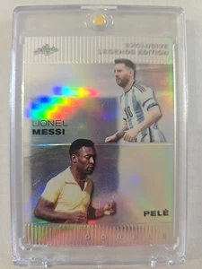 Lionel Messi / Pele 2023 Leaf Metal Exclusive Legends Edition Silver 11/25 - Picture 1 of 2