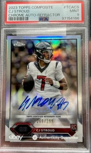 2023 Topps Chrome Composite CJ Stroud Rookie Refractor Auto #’D /299 PSA 9 Mint! - Bild 1 von 4