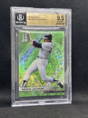 2018 Panini Spectra Neon Green Prizm #43/49 Reggie Jackson BGS 9.5 GEM MINT - Image 1 of 4