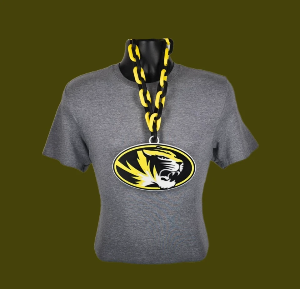 Missouri Mizzou Tigers Fan Chain Pendant Necklace NCAA College Football Gift - Image 1 of 1