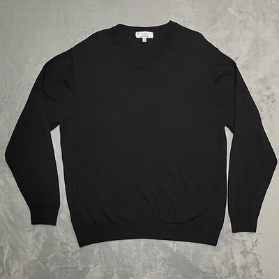 Turnbury Sweater Mens XL Black 100% Extra Fine Merino Wool Classic Pullover  - Image 1 of 4