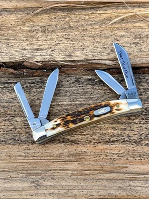 CASE XX *f AMBER PILOT TEST RUN 4 BLADE SMALL CONGRESS KNIFE KNIVES - Image 1 of 4