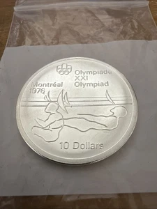 1975 Montreal Kanada Olympische Spiele Segeln große Silber 10 $ Münze Queen Elizabeth II - Bild 1 von 6