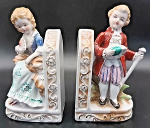 PAR DE SUJETALIBROS JAPONESES "GALES" DE COLECCIÓN 6,2" (H) PAREJA ESTILO VICTORIANO c1955 v/g - Imagen 1 de 8