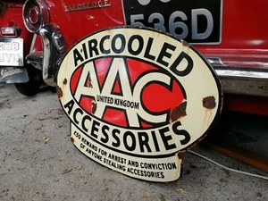 Aircooled Accessories enamel sign AAC sign porcelain AAC dealer sign AGED AAC279 - Picture 1 of 12