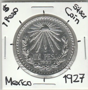 Mexico: $ 1 Peso Super Nice Silver Coin Year " 1927 " - Picture 1 of 2