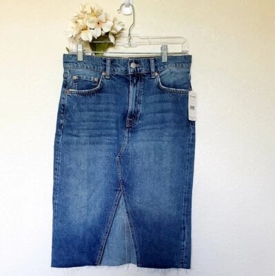 Falda lápiz vaquera Free People abertura frontal nueva con etiquetas talla 4 Foto 1 de 4