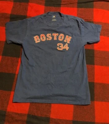 Camiseta vintage 2008 David Ortiz jersey crianças jovens L Boston Red Sox MLB #34 azul marinho - Imagem 1 de 4