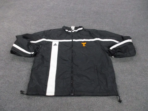 Tennessee Vols Jacket Adult 3XL Black Windbreaker Mock Neck Full Zip Adidas Mens Cover