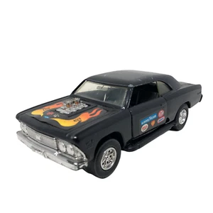 Strombecker 1966 Chevy Malibu Black Die Cast Car Flames Racing Stickers - Picture 1 of 9