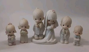 Precious Moments Bridal Wedding Party 6 Pieces Bride Groom + More - Picture 1 of 5
