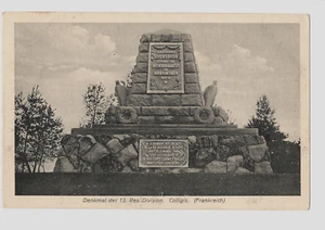 Denkmal der 13. Res.-Division. Colligis Frankreich France UNP Postcard - Picture 1 of 2
