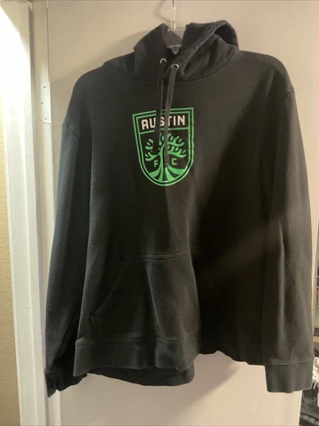 Men's Fanatics Branded Black Austin FC Official Logo Pullover Hoodie Size XL Cover